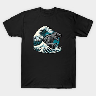 Classic Monster Meets Traditional Art-Iconic Sea Monster Graphic Tee T-Shirt